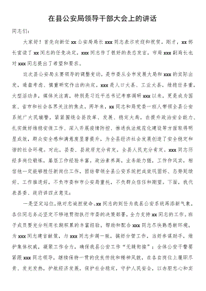 在县公安局领导干部大会上的讲话.docx