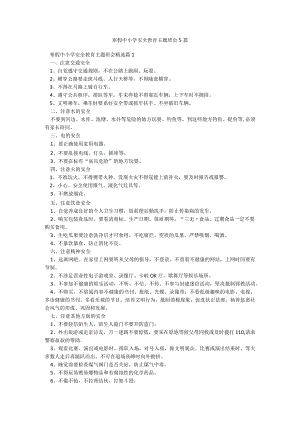 寒假中小学安全教育主题班会5篇.docx