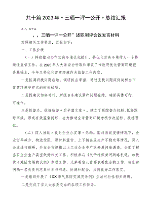 共十篇2023年“三晒一评一公开”总结汇报.docx