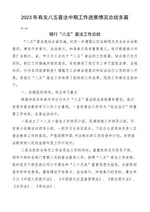 2023年有关八五普法中期工作进展情况总结多篇.docx