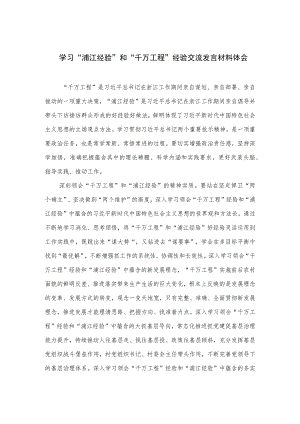 2023学习“浦江经验”和“千万工程”经验交流发言材料体会精选12篇.docx