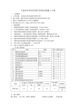 -大连动车所室外蒸汽管道安装施工方案.docx
