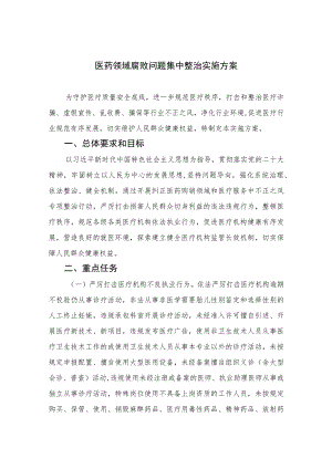 2023医药领域腐败问题集中整治实施方案范文精选(10篇).docx