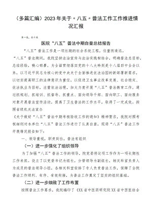 （多篇汇编）2023年关于“八五”普法工作工作推进情况汇报.docx