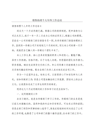 销售助理个人年终工作总结.docx
