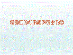 骨骼肌的单收缩和复合收缩.ppt