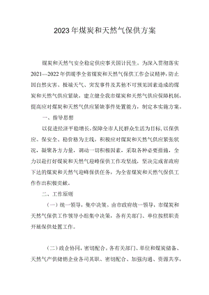 2023年煤炭和天然气保供方案.docx