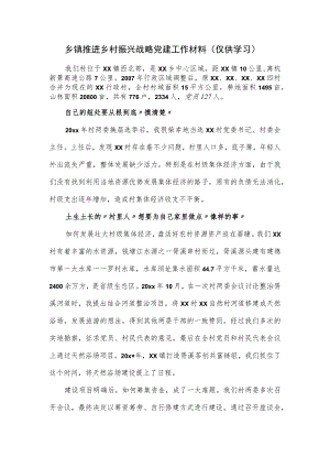 乡镇推进乡村振兴战略党建工作材料.docx