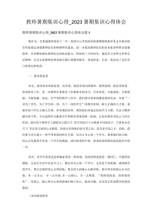 教师暑期集训心得_2023暑期集训心得体会（精选6篇）.docx