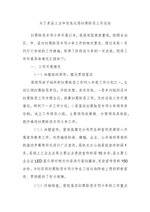 关于某县工业和信息化局扫黑除恶工作总结.docx