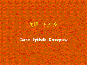 角膜上皮病变.ppt