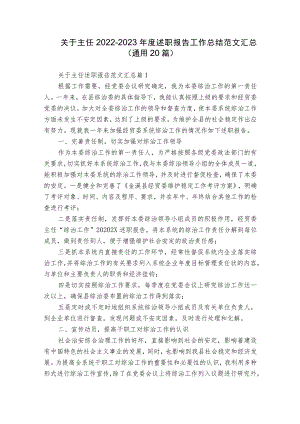 关于主任2022-2023年度述职报告工作总结范文汇总（通用20篇）.docx
