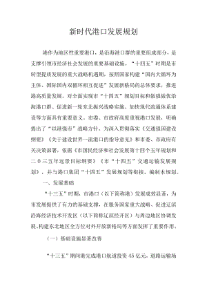 新时代港口发展规划.docx