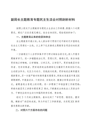副局长主题教育专题民主生活会对照剖析材料 .docx