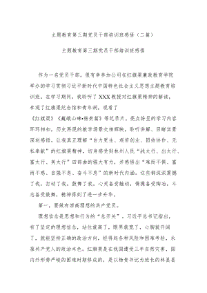 主题教育第三期党员干部培训班感悟(二篇).docx