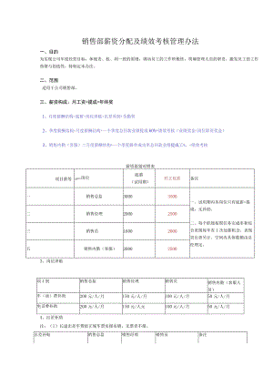 销售部薪资分配及绩效考核管理办法.docx