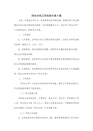 阳光分班工作实施方案4篇.docx