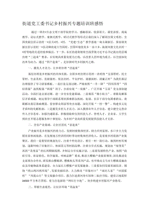 街道党工委书记乡村振兴专题培训班感悟.docx