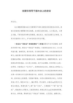 在新任领导干部大会上的讲话.docx