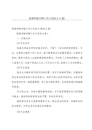 新教师新学期工作计划范文（3篇）.docx