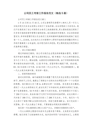 公司员工考察工作报告范文（精选5篇）.docx