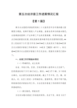 8篇2023第五次经济普工作进展情况汇报精选.docx