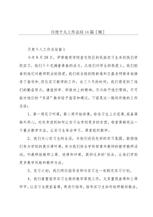 月度个人工作总结14篇[精].docx