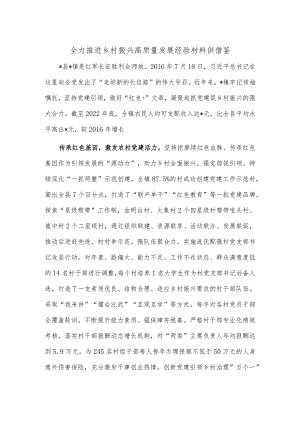 全力推进乡村振兴高质量发展经验材料供借鉴.docx