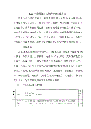 2023年全区开展全国第五次经济普查专项实施方案 5份.docx