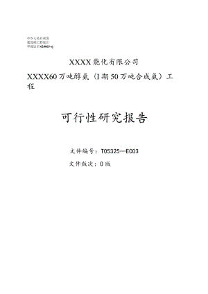 60万吨醇氨可研报告.docx