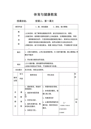 体育与健康教案 跑 高抬腿跑 游戏 接力赛跑.docx