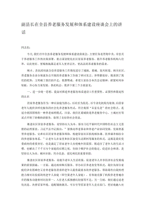 副县长在全县养老服务发展和体系建设座谈会上的讲话.docx