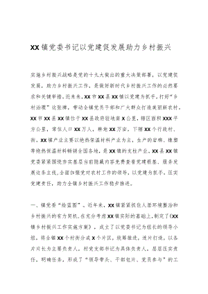 镇党委书记以党建促发展 助力乡村振兴.docx