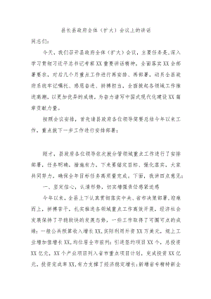 县长县政府全体(扩大)会议上的讲话.docx