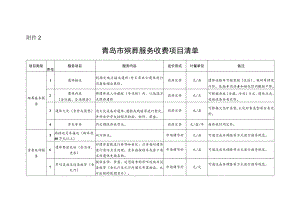 《青岛市殡葬服务收费项目清单》.docx