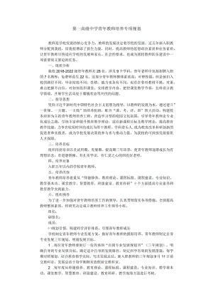 第一高级中学青年教师培养专项规划.docx