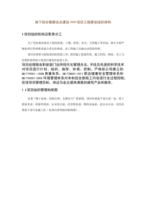 地下综合管廊试点建设PPP项目工程建设组织架构.docx