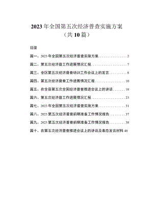 2023年全国第五次经济普查实施方案（共10篇）.docx