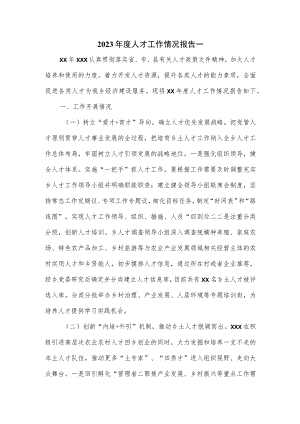 2023年度人才工作情况报告一.docx