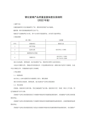 钢化玻璃产品质量监督抽查实施细则（2022年版）.docx