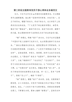 第二阶段主题教育党员干部心得体会多篇范文.docx