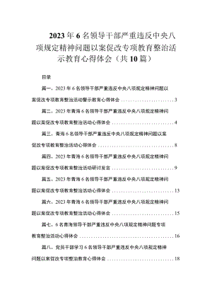 2023年6名领导干部严重违反中央八项规定精神问题以案促改专项教育整治活动警示教育心得体会（共10篇）.docx