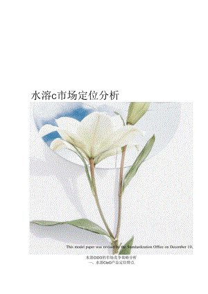 水溶c市场定位分析.docx
