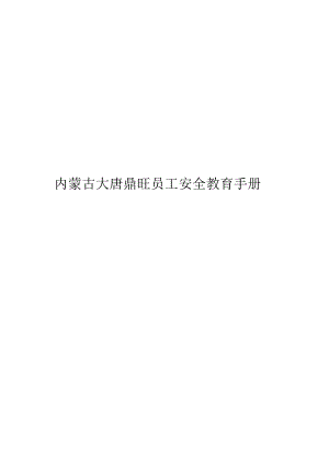 大唐鼎旺化工企业员工安全手册.docx