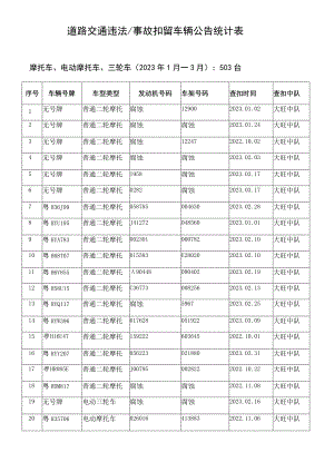 道路交通违法事故扣留车辆公告统计表.docx