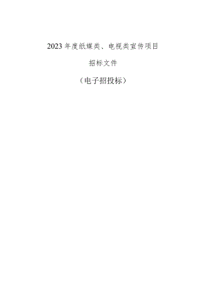 2023纸媒类、电视类宣传项目 采购文件招标文件.docx