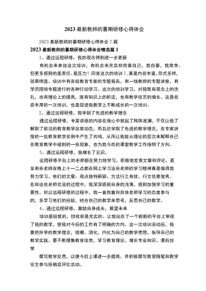 2023最新教师的暑期研修心得体会.docx