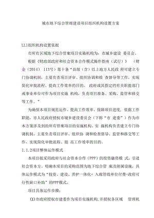 城市地下综合管廊建设项目组织机构设置方案.docx