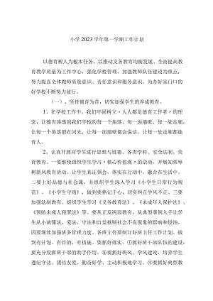 小学2023学年第一学期工作计划.docx