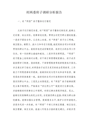 村两委班子调研分析报告.docx